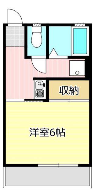 プレシア佐鳴(1K/2階)の間取り写真