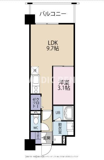 エアポート博多ワード(1LDK/2階)の間取り写真