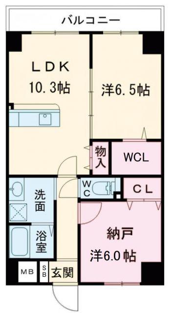 クローバー・グランツ新金岡(2SLDK/2階)の間取り写真