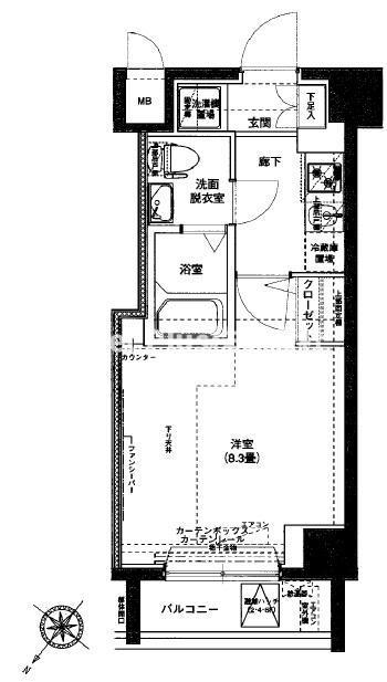 アイル東京スカイツリーⅢ(1K/5階)の間取り写真