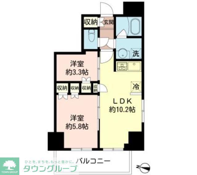 MFPRコート木場公園(1DK/2階)の間取り写真
