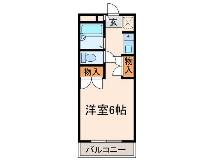 シティコアII(ワンルーム/1階)の間取り写真