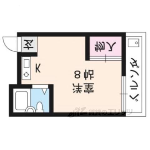 岡崎ハイツ(1K/2階)の間取り写真