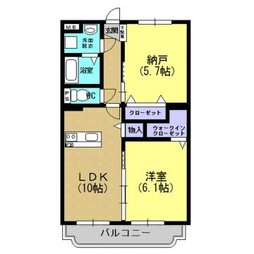 フォレスト SACHI(2LDK/3階)の間取り写真