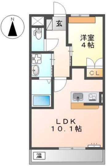 サンライズ戸田(1LDK/1階)の間取り写真