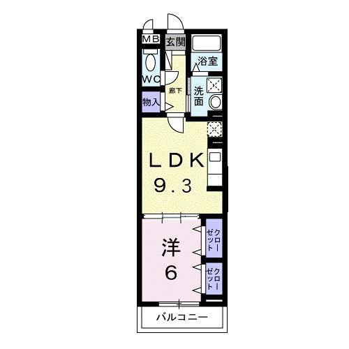 ANIMARE F(1LDK/3階)の間取り写真