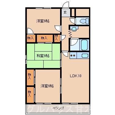 パシオンハイツ(3LDK/3階)の間取り写真