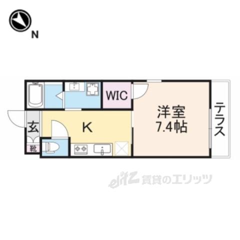 KS RESIDENCE生駒(1K/3階)の間取り写真