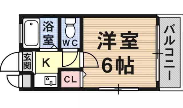 渡邉ハイツ77 302(ワンルーム/2階)の間取り写真