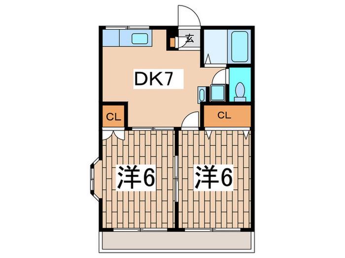 シティプラザ(2DK/3階)の間取り写真