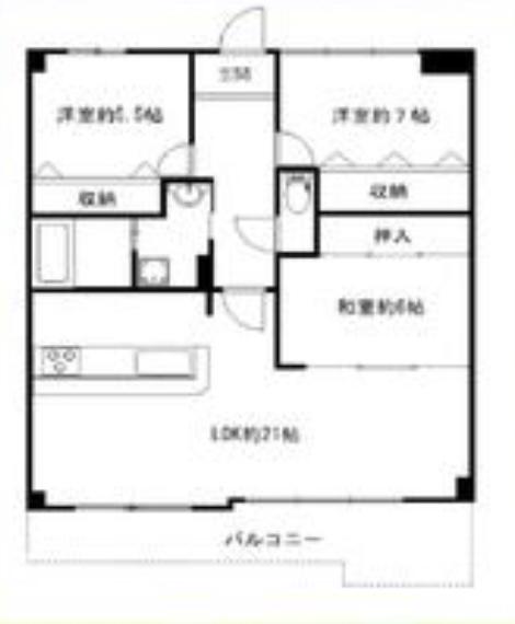 エトワール緑丘(3LDK/3階)の間取り写真