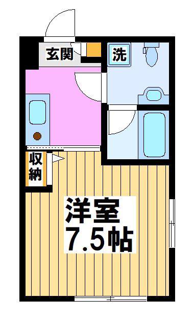 ファブール世田谷仙川(ワンルーム/1階)の間取り写真