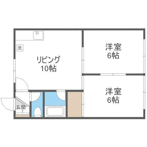 キャッスルエンジェル(2LDK/2階)の間取り写真