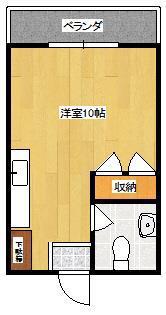プチフラット繁多川(ワンルーム/2階)の間取り写真