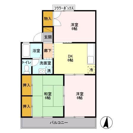 FS535-I(3DK/2階)の間取り写真