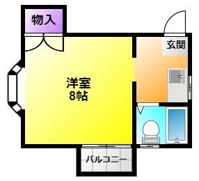 コーポサンシャイン(ワンルーム/1階)の間取り写真