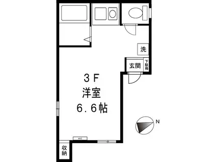 ラ・メゾン連理(ワンルーム/3階)の間取り写真
