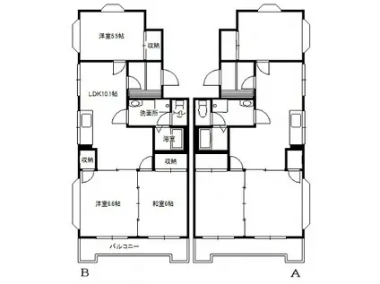 エクシブ山崎(3LDK/2階)の間取り写真