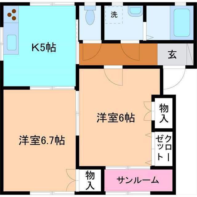 ブルーデージーII(2K/2階)の間取り写真