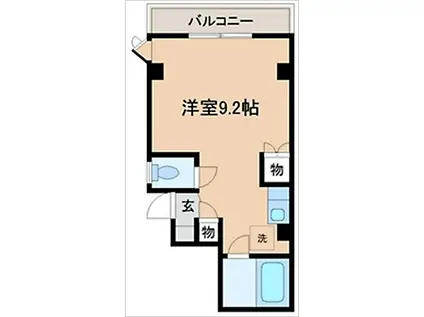 スイートメント高岡町(ワンルーム/2階)の間取り写真