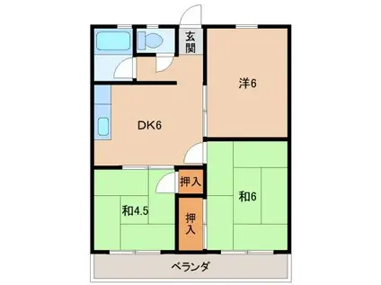 松浦マンション(3DK/1階)の間取り写真