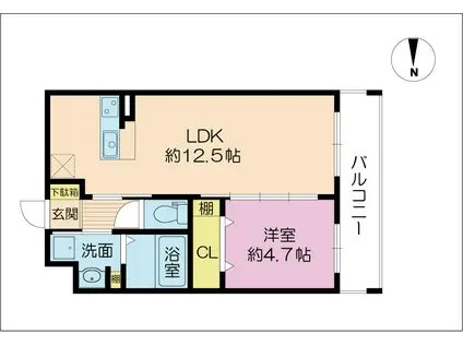 プロスパーグランデ(1LDK/5階)の間取り写真