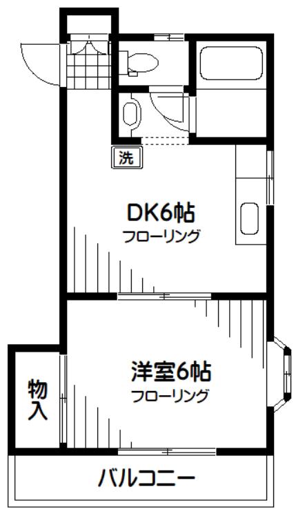 フジハイツ(1DK/1階)の間取り写真