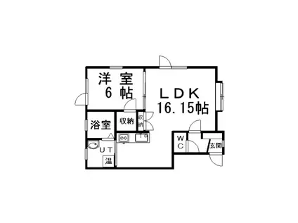 カーサ鳥取(1LDK/2階)の間取り写真
