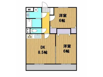 あんずマンション(2DK/3階)の間取り写真