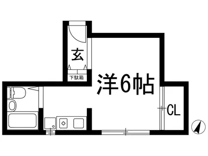FKハイツ大和(ワンルーム/3階)の間取り写真