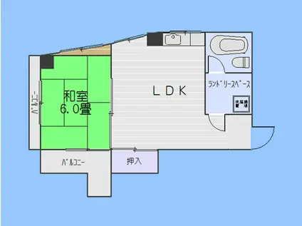 久木留ビル(1LDK/4階)の間取り写真