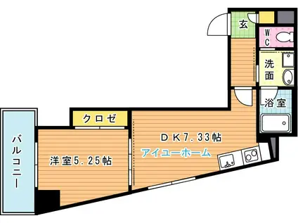 ザ ガーデン黒崎表参道(1DK/5階)の間取り写真