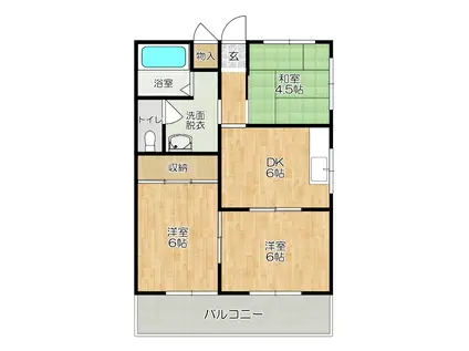 グラン出水(3DK/1階)の間取り写真