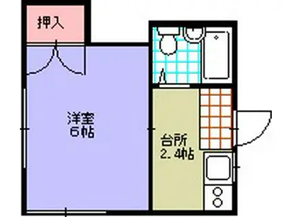 エクセル高松(1K/1階)の間取り写真