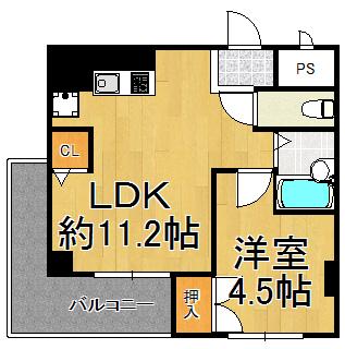 マブランシェット弦月(1LDK/5階)の間取り写真