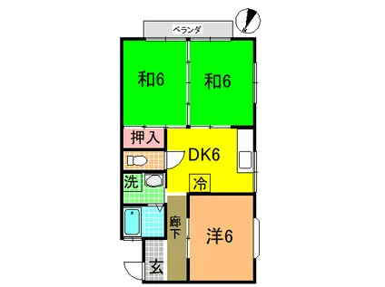 サンライフ石沢(3DK/2階)の間取り写真