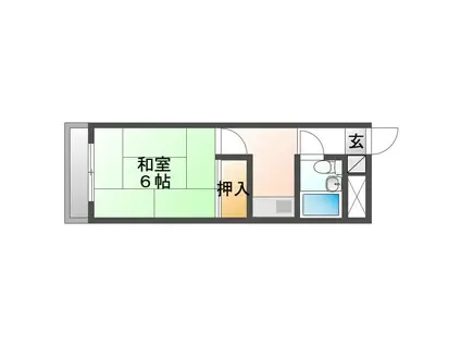 中津コーポラスII(1DK/2階)の間取り写真