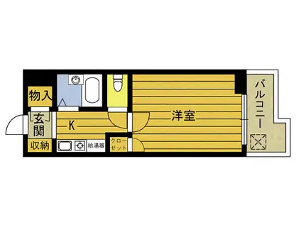 ベルエール大分大在(1K/7階)の間取り写真