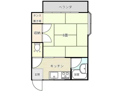 海江田ハイツ(1K/2階)の間取り写真