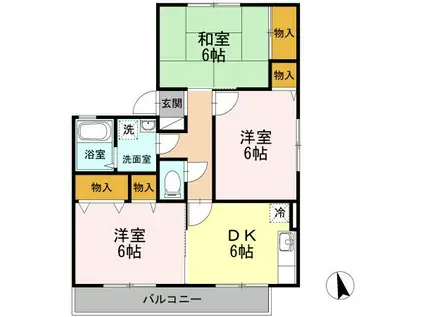 コーエイ・ラポール日吉弐番館(2DK/1階)の間取り写真