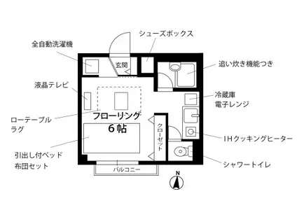 プチグランデ立石(ワンルーム/1階)の間取り写真