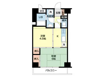 サンワ古河マンション(2K/8階)の間取り写真
