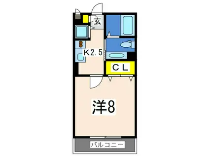 リヴェール金沢八景(1K/1階)の間取り写真