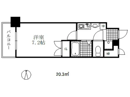 エステムコート三宮山手Ⅱソアーレ(1K/5階)の間取り写真