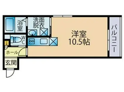 セルフィーユ下之郷(ワンルーム/2階)の間取り写真