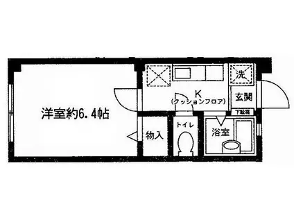 東武東上線 北池袋駅 徒歩3分 3階建 築25年(1K/1階)の間取り写真