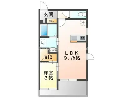 ＪＲ東海道本線 豊橋駅 徒歩6分 2階建 築4年(1LDK/1階)の間取り写真