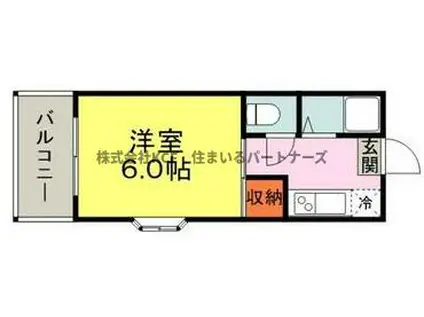 セゾンドミール(1K/2階)の間取り写真