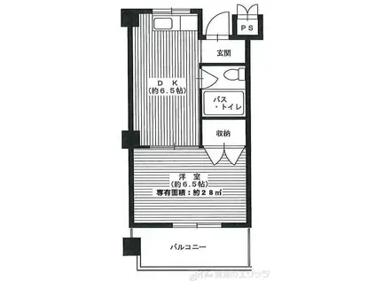 第2清和マンション(1DK/3階)の間取り写真