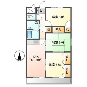 ライブリーYMK(3DK/1階)の間取り写真